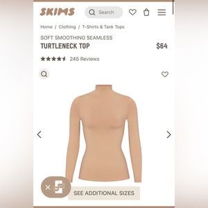 SKIMS - NWT - SOFT SMOOTHING TURTLENECK TOP | OCHRE / XS